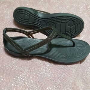 Crocs Black Camo Croc Band Flip Sandals Serena Shoes Size W6